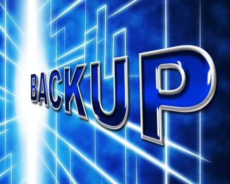 Computer backup indicating data transfer and communication Illustrazione stock