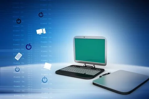 Computer bag with laptop Stock Illustration