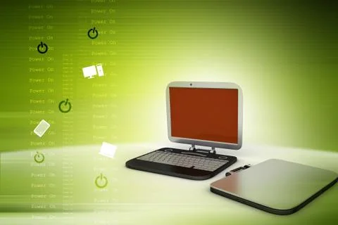 Computer bag with laptop Ilustración de archivo