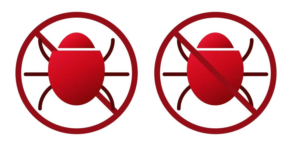 Computer bag virus ban prohibit icon. Not allowed hacking. 스톡 일러스트