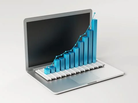 Computer bar graph. Stock Illustration