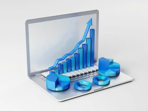 Computer bar graph. Stock Illustration