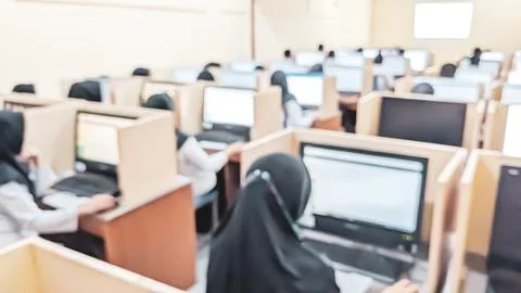 Computer based Test for Students in Indonesia Stock Photos