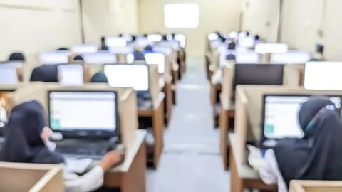Computer based Test for Students in Indonesia Stock Photos