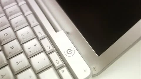 A computer being switched off, close-up Stock Footage 11334560