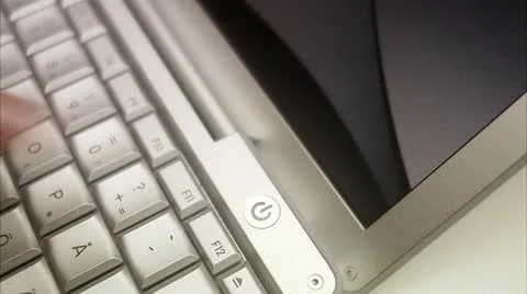 A computer being switched off, close-up Stock Footage 11334567