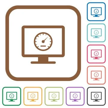 Computer benchmark simple icons Stock Illustration
