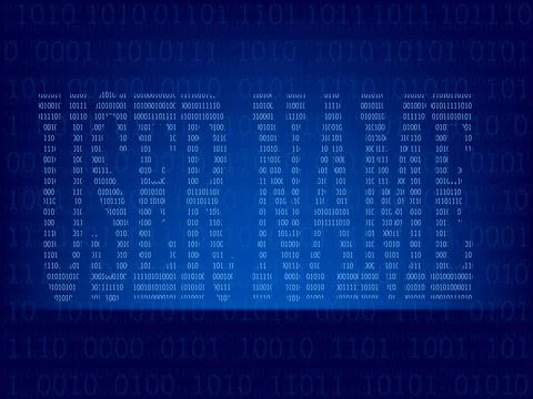 Computer binary code on Blue screen 库存插图