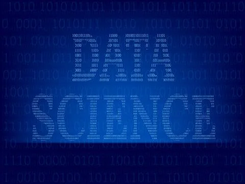 Computer binary code on Blue screen 스톡 사진