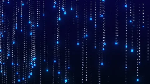Computer binary code changing and digital rain falling Stock Footage 300229273