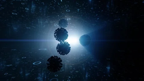 Computer binary code with coronaviruses Stock Footage 322131565