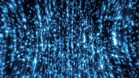 Computer Binary Code Data Falling Loop 스톡 동영상 106350890