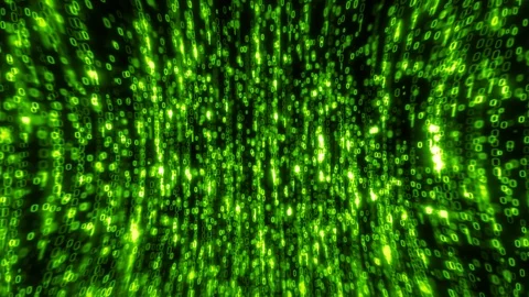 Computer Binary Code Data Falling Loop 스톡 동영상 106350903