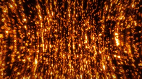 Computer Binary Code Data Falling Loop 스톡 동영상 106350916