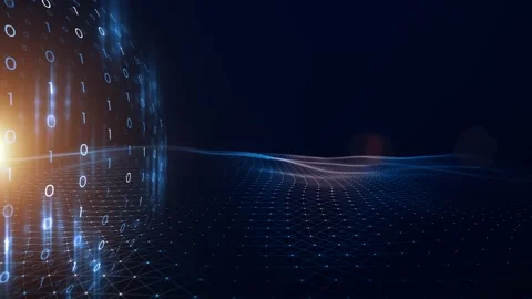 Computer binary data cyberspace network Stock Footage 232298624