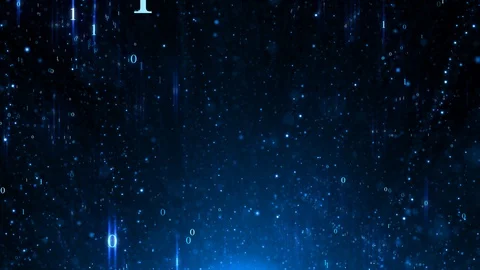 Computer binary data rotation on artistic cyberspace background Stock Footage 123969552