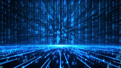 Computer binary data stream background Stock Footage 126948650