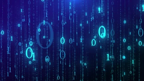 Computer binary digits rain code Stock Footage 310094620