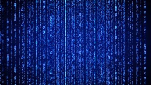 Computer binary hacker empire digital rain matrix Stock Footage 126579610