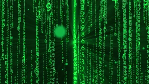 Computer binary matrix digital rain Stock Footage 146786708
