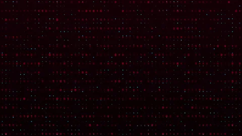 Computer Binary Number Animation Digital Computer Red Binary Code Animated 库存影片 348192293
