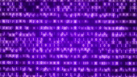 Computer binary number square screen scrolling background Stock Footage 331064372