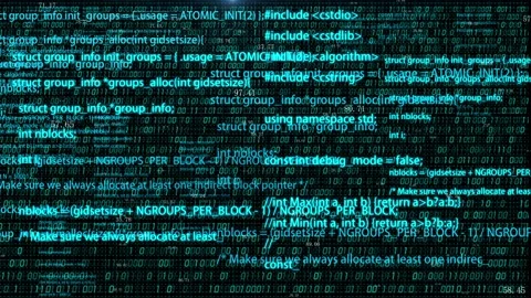 Computer binary programming code rolling technology background Stock Footage 182278871