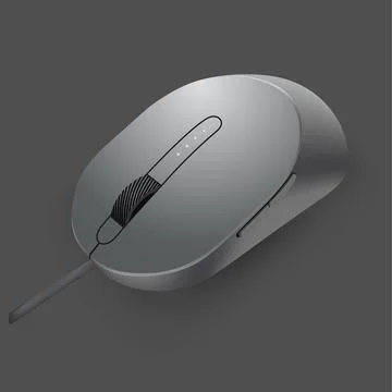 Computer black mouse isolated on gray background Stock Illustration