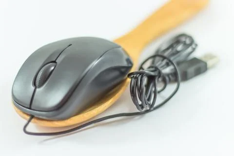 Computer black mouse Stock Photos