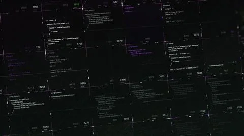 Computer black screen with words and code, processing cyber attack. Animation Stock Illustration