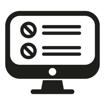 Computer blacklist icon simple vector. Business user 库存插图