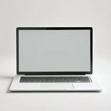 Computer with blank white screen for mockup Illustrazione stock