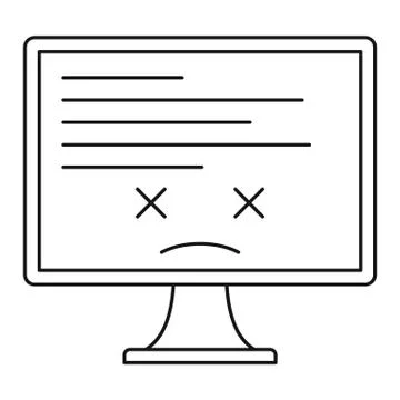 Computer block screen icon, outline style Illustrazione stock