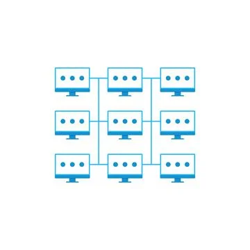 Computer blockchain matrix design vector illustration. 库存插图