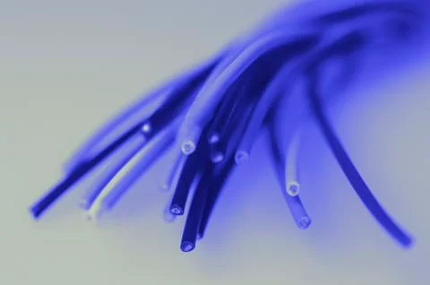 Computer blue cable data pcs industry highway Foto stock