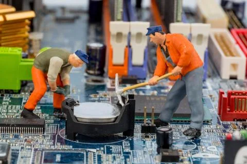 Computer board and construction Stock-Fotos