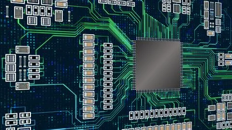 Computer board chip circuit and electronic device Illustrazione stock