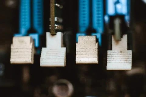 Computer board chip circuit cpu core blue technology Stock-Fotos