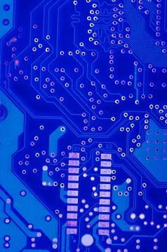 Computer board with chips and components. Stock Photos