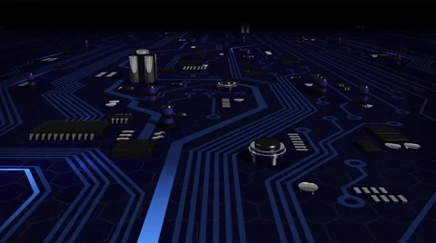 Computer Board circuit impulses Stock-Footage 67656554