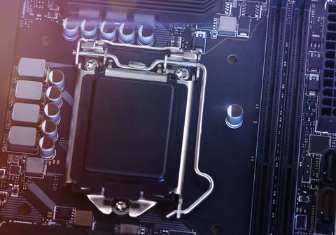 Computer board close-up. Stock Photos