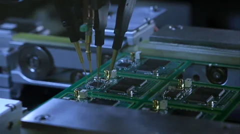 Computer board is done using the robot future hd Stock Footage 39804846