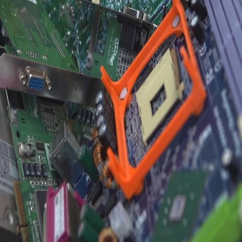Computer board at dump Stock Footage 69544436