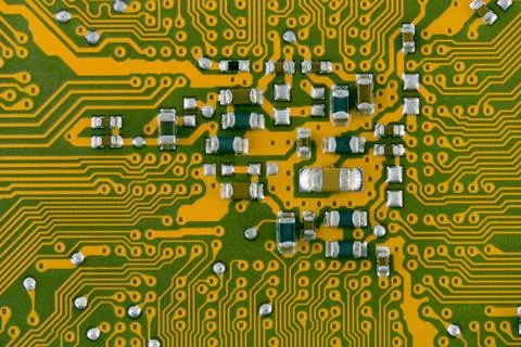 Computer board looks like a city map Macro of computer board looks like a ... Foto stock