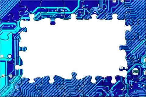 Computer board made of puzzle 스톡 일러스트