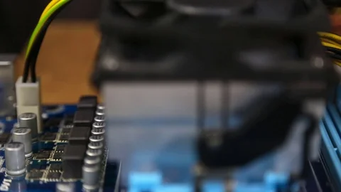 Computer board with semiconductors Stock Footage 69793936