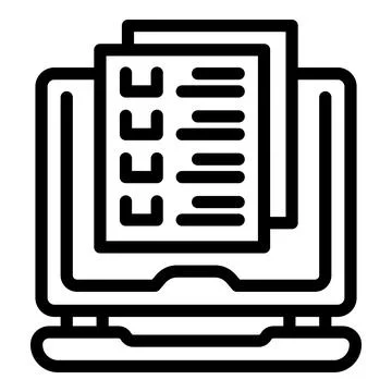 Computer book publication icon outline vector. Open publish Illustrazione stock