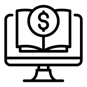 Computer book restructuring icon, outline style Stock Illustration