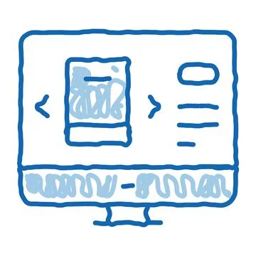 Computer book selection doodle icon hand drawn illustration Stock Illustration
