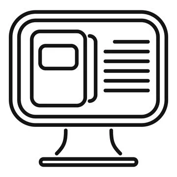 Computer book store icon outline vector. Internet based Illustrazione stock